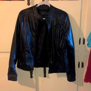 Miss London Black Label Women’s Faux Leather Jacket